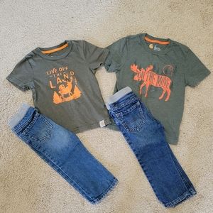 Carhartt shirts and The children's place jeans.